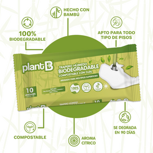 Trapero Humedo Biodegradable y Compostable 10un - PlantB