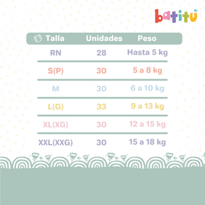 Pañales Ecologicos Premium de Bambú Talla XL (30un)