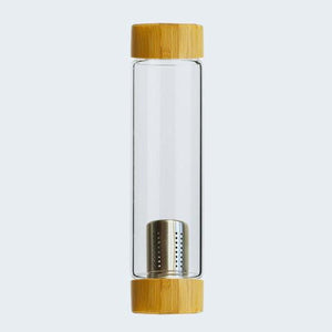 Botella infusora de vidrio y bambu